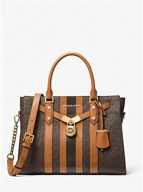 Nouveau Hamilton Large Logo Stripe Satchel 